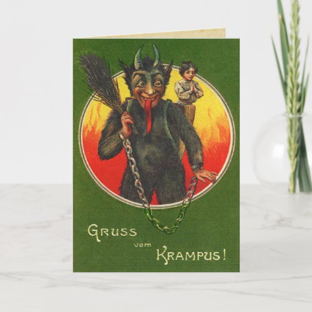 Cartão De Festividades Gruss Vom Krampus Yule Card (Frente)