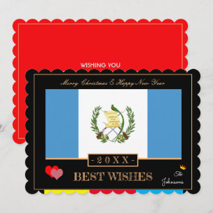 Cartão De Festividades Guatemala Flag & Happy New Year/Best Wishes Card