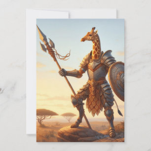 Cartão De Festividades guerreiro girafa