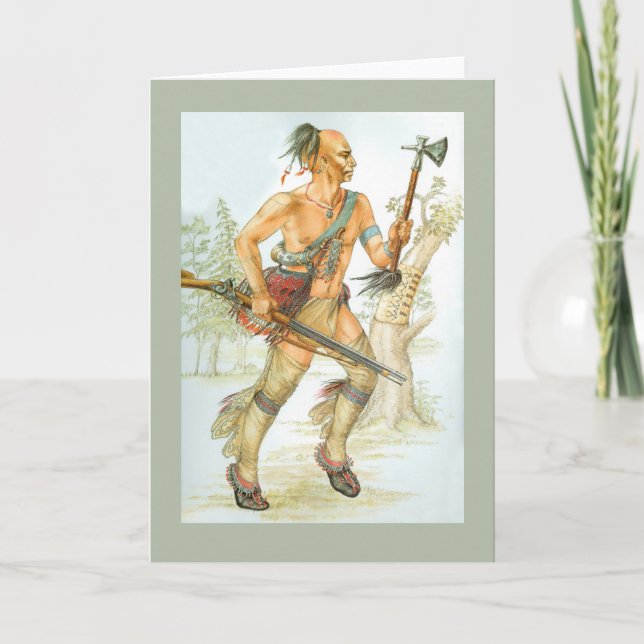Cartão De Festividades guerreiro Mohawk (Frente)