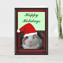 Cartão De Festividades Guinea Pig in Santa Hat