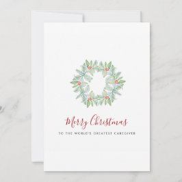 Cartão De Festividades Guirlanda Botânica de Aquarela e Frutas Vermelhas 