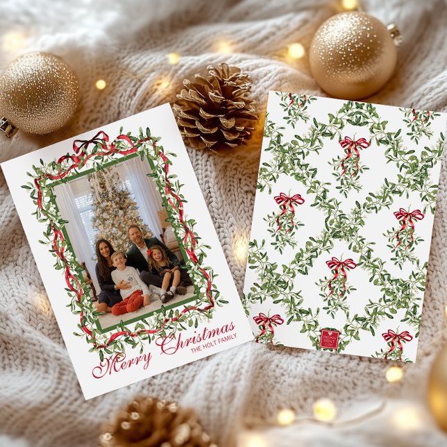 Cartão De Festividades Guirlanda de Fotografia de Arco de Azevinho de Mis (Criador carregado)