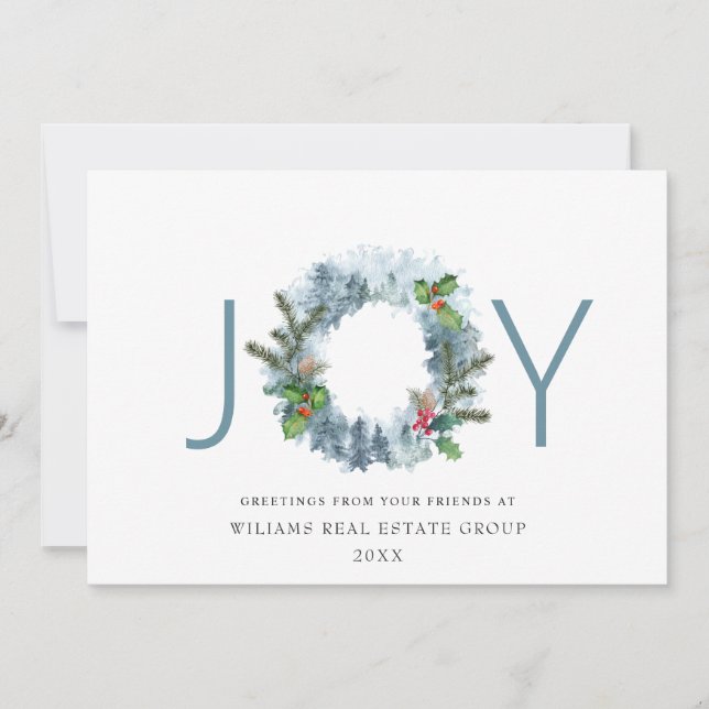 Cartão De Festividades Guirlanda de Natal da Paisagem da Alegria Floresta (Frente)