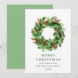 Cartão De Festividades Guirlanda de Natal de Cones de Pinheiro e Frutas d