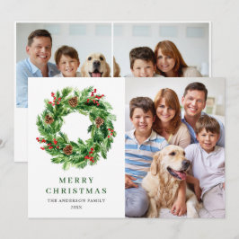 Cartão De Festividades Guirlanda de Natal de Pinhas com Azevinho 3 FOTO