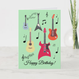 Cartão De Festividades Guitar Happy Birthday Card