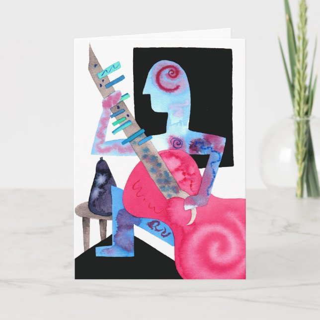 Cartão De Festividades "guitar player with eggplant" (Frente)