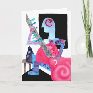 Cartão De Festividades "guitar player with eggplant"