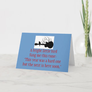 Cartão De Festividades guitarra, birdSang pequeno brilhante de A mim este