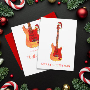 Cartão De Festividades Guitarra Legal Personalizada Feliz Natal