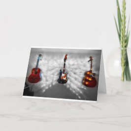 Cartão De Festividades Guitarras de Natal