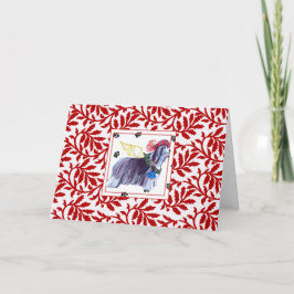 Cartão De Festividades Gullivers Angels Bearded Collie NOEL Holiday Card