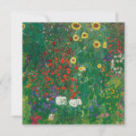 Cartão De Festividades Gustav Klimt - Jardim de Fazenda com Girassóis<br><div class="desc">Gustav Klimt - Jardim de Fazenda com Girassóis</div>