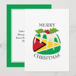 Cartão De Festividades GUYANA FLAG | Pudim de Natal | Festivo