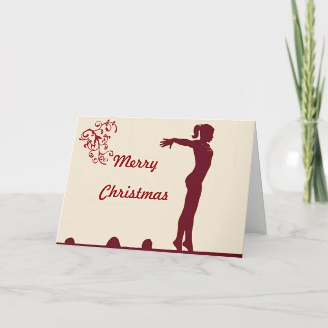 Cartão De Festividades Gymnast Christmas Card (Frente)