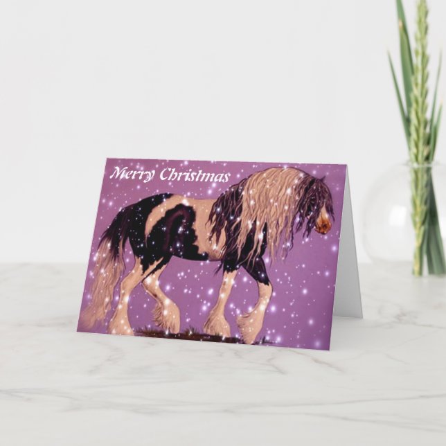 Cartão De Festividades Gypsy Horse Christmas Card (Frente)