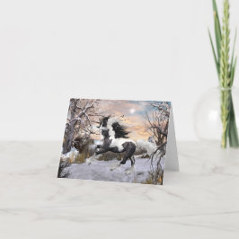 Cartão De Festividades Gypsy Vanner Horse Holiday Card