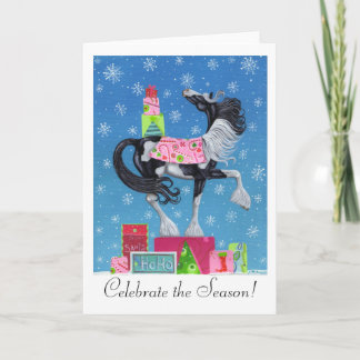 Cartão De Festividades Gypsy Vanner Whimsical Christmas Card