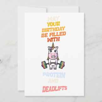 Cartão De Festividades H appy birthdya card protein and deadlift lover