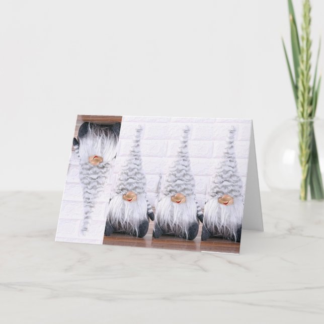 CARTÃO DE FESTIVIDADES **HÁ UM EM CADA GNOME ENGRAÇADO** (Frente)