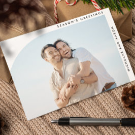 CARTÃO DE FESTIVIDADES HALF ARCH SIMPLES NATAL HOLIDAY DUAS FOTOS