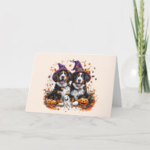 Halloween Bernese Mountain Dogs Witch Ghost