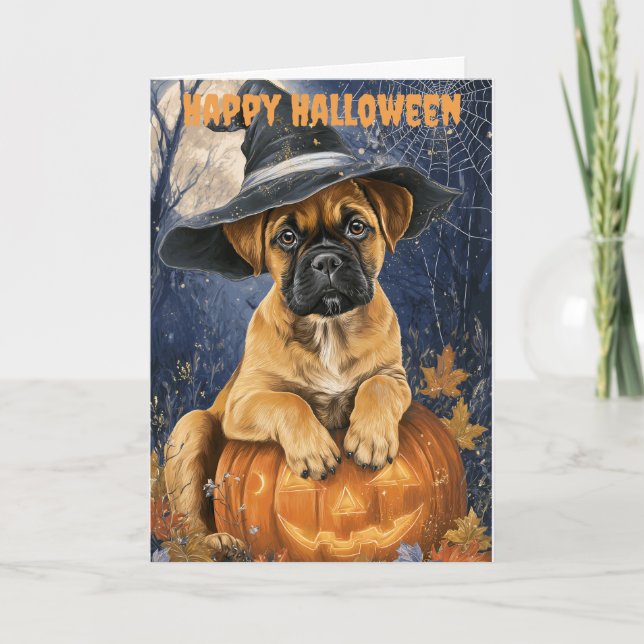 Cartão De Festividades Halloween Bullmastiff Dog (Frente)