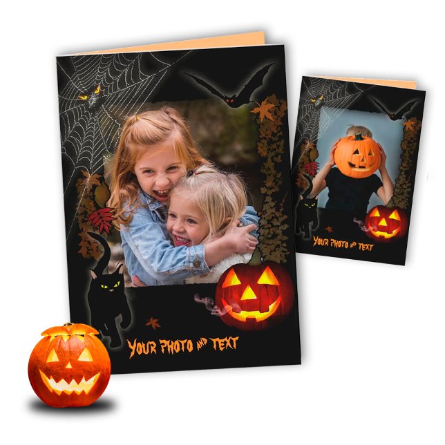 Cartão De Festividades Halloween Card with your Photo & Text (Criador carregado)