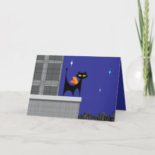 Cartão De Festividades Halloween Cat Demon