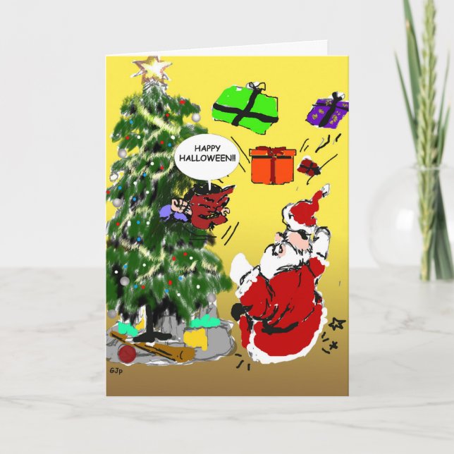 Cartão De Festividades Halloween Christmas Card (Frente)