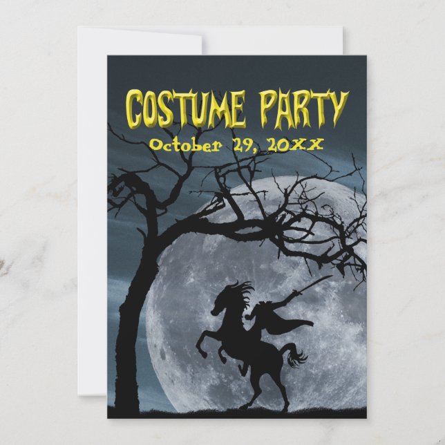 Cartão De Festividades Halloween Costume Party headless horseman (Frente)