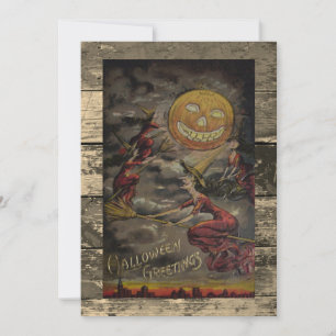 Cartão De Festividades Halloween Divertido Vintage Editável