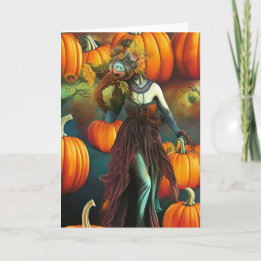 Cartão De Festividades Halloween Fall Equinox Samhain Fantasy Fall Autumn