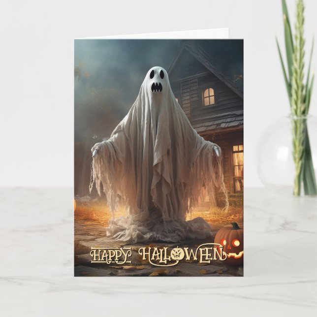 Cartão De Festividades Halloween Fantasmagórico (Frente)