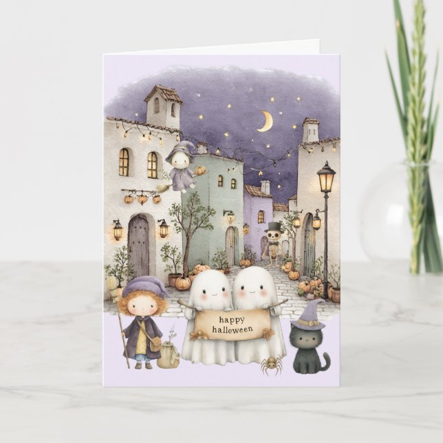 Cartão De Festividades Halloween Fofo (Frente)