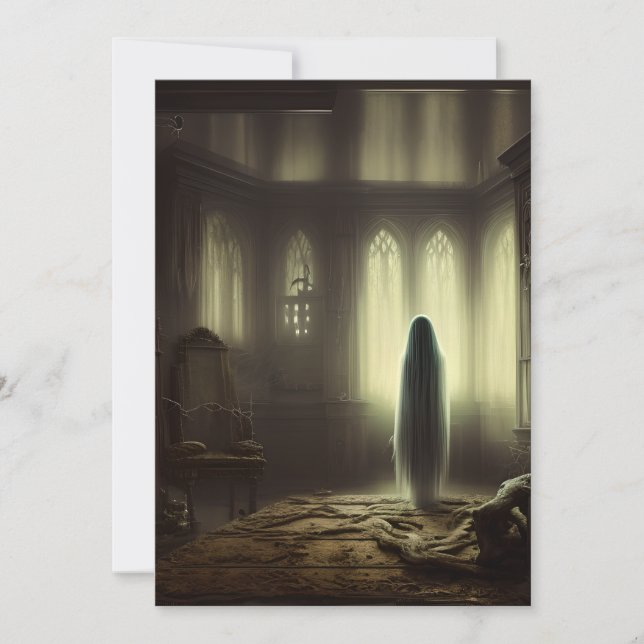 Cartão De Festividades Halloween Haunted House Scary (Frente)