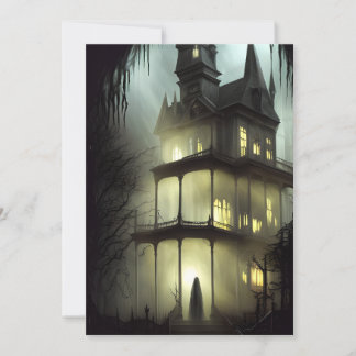 Cartão De Festividades Halloween Haunted House Scary