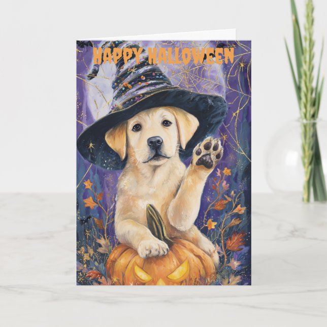 Cartão De Festividades Halloween Labrador Dog (Frente)