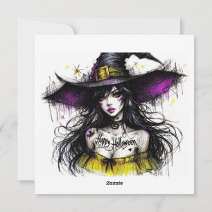 Cartão De Festividades Halloween mais encantador com 'Feliz Halloween' 