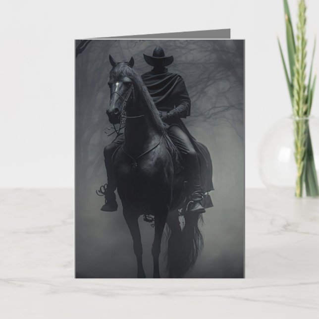 Cartão De Festividades Halloween Misterioso Escuro (Frente)