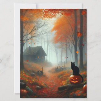 Cartão De Festividades Halloween/Outono/Outono/Abóbora/gato