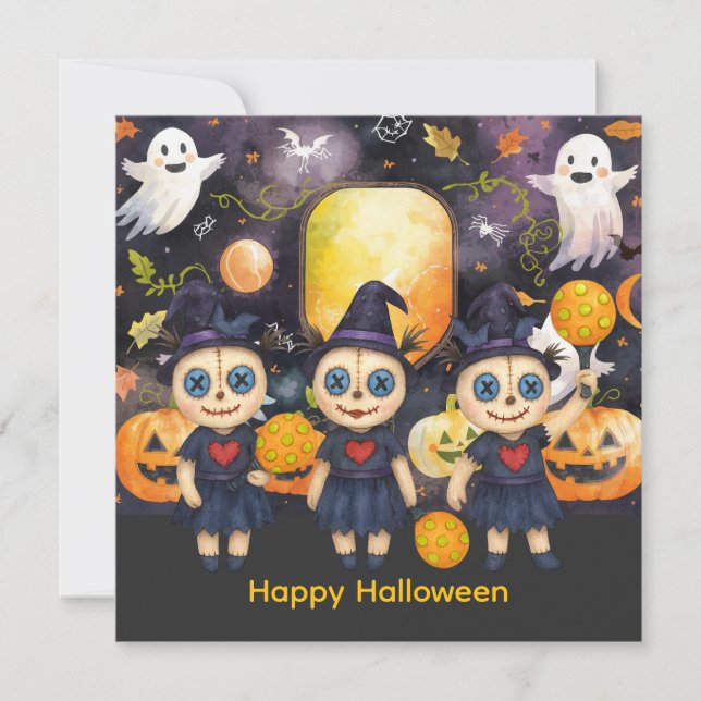 Cartão De Festividades Halloween para Festa de Jogadores de Pickleball  (Frente)