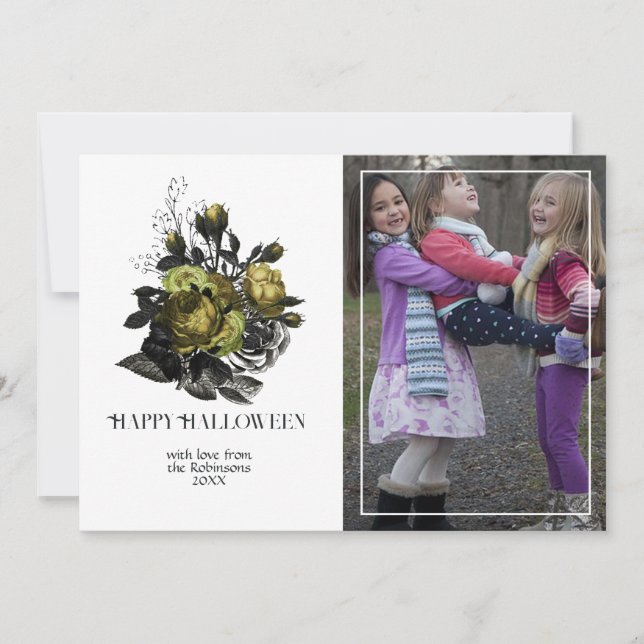 Cartão De Festividades Halloween Rústico Vintage Bosque (Frente)