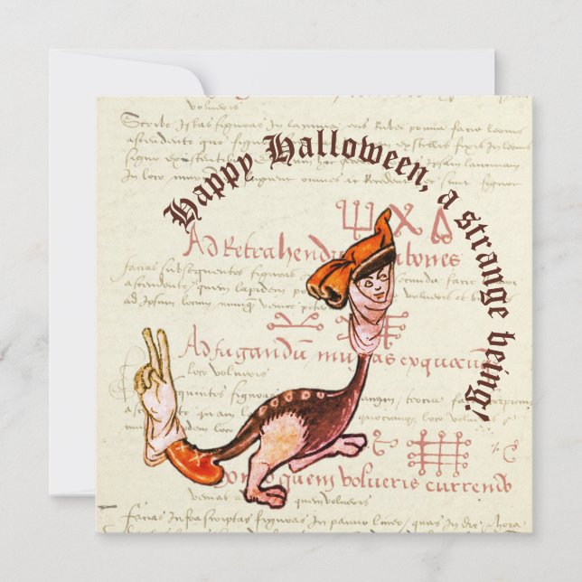 Cartão De Festividades Halloween Surrealista Medieval (Frente)
