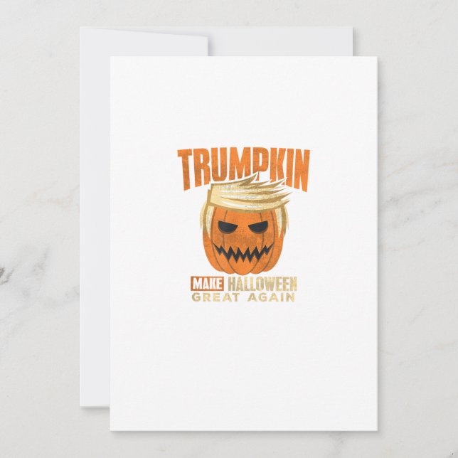 Cartão De Festividades Halloween Trumpkin Engraçado Torne o Excelente Ame (Frente)