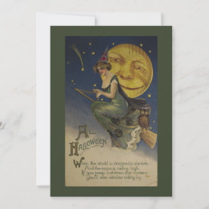 Cartão De Festividades Halloween Vintage Engraçado Editável