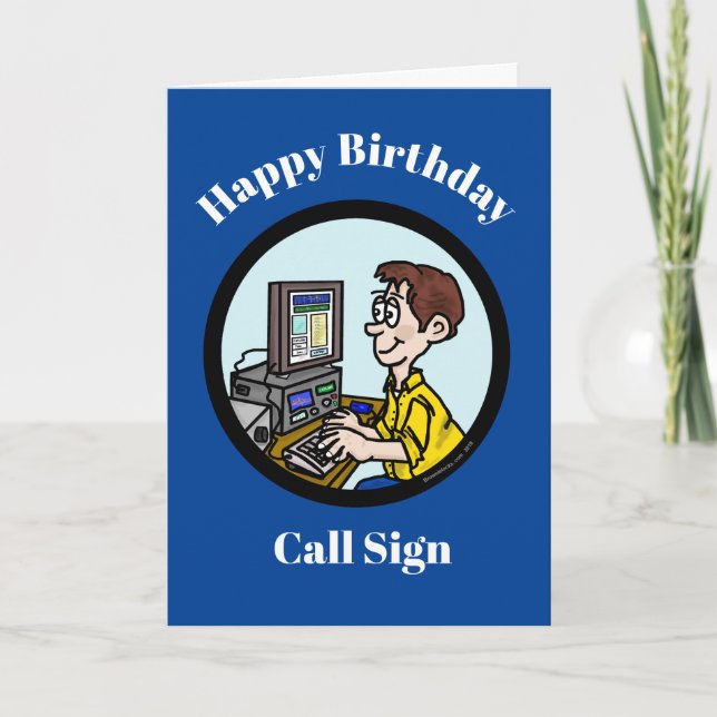 Cartão De Festividades Ham Radio Birthday Card for Digital Mode Operation (Frente)