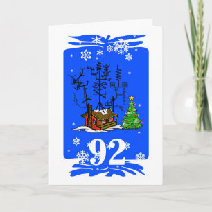 Cartão De Festividades Ham Radio House Christmas Card with Code Greeting