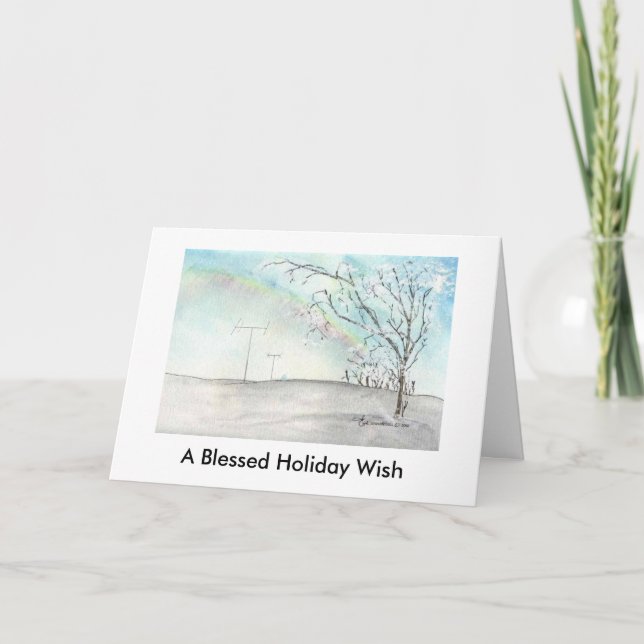 Cartão De Festividades Ham Radio Winter Rainbow Christmas Card (Frente)